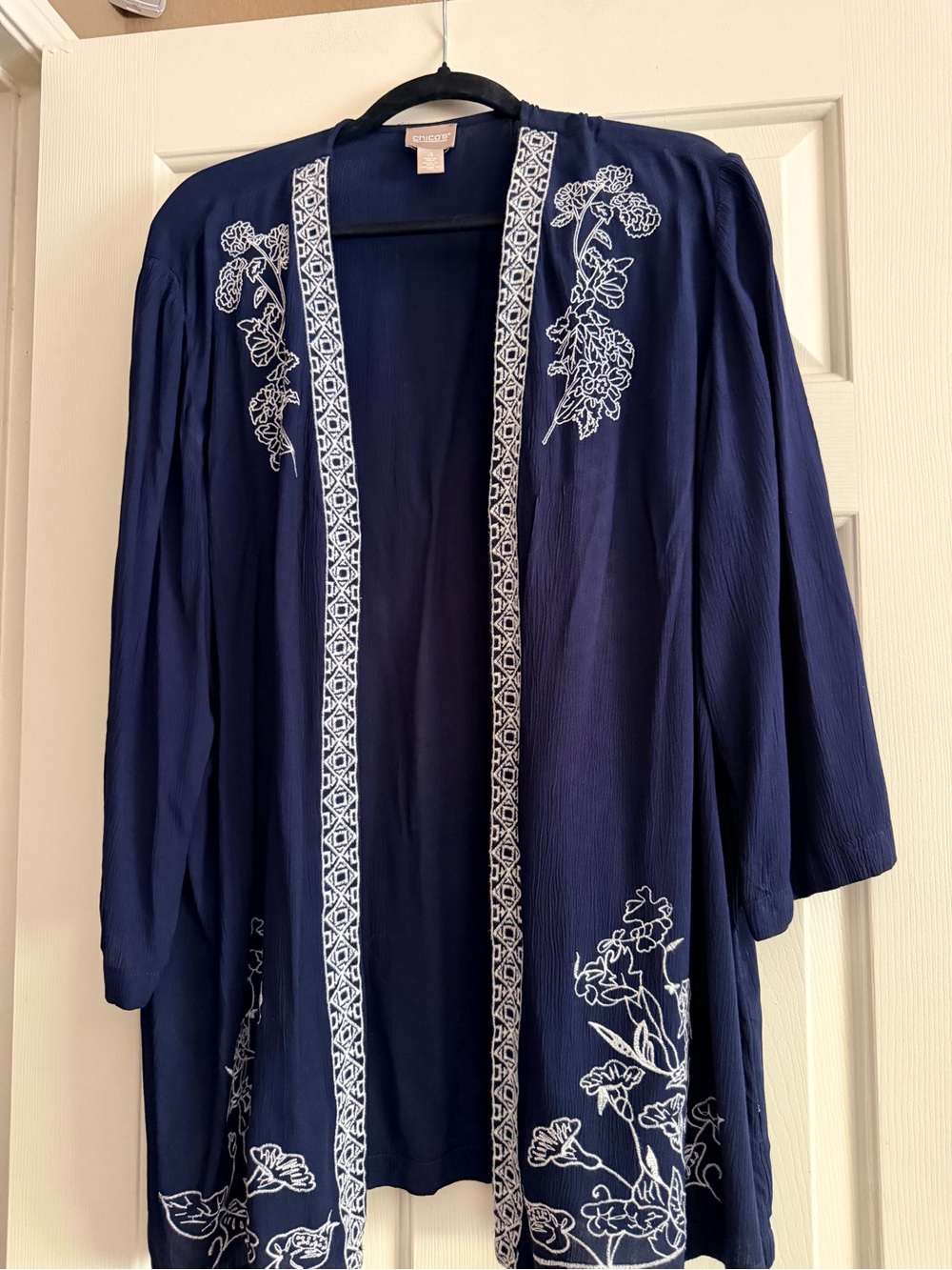Chico's woman’s  Navy Blue kimono